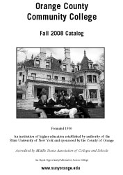 Cover of SUNY Orange Fall 2008 College Catalog