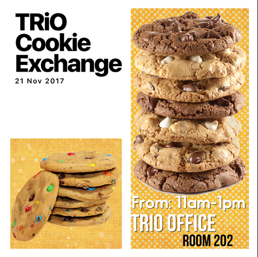 Flyer invitation with a few different types of cookies displayed.
